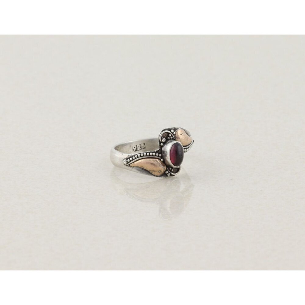 Sterling Silver Natural Garnet Ring Size 6 1/4 - Picture 2 of 7
